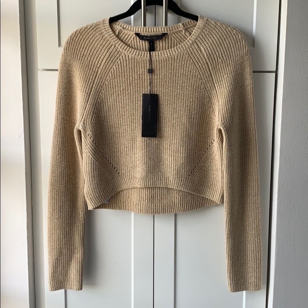 BCBG *never worn* light camel crop sweater Xsmall